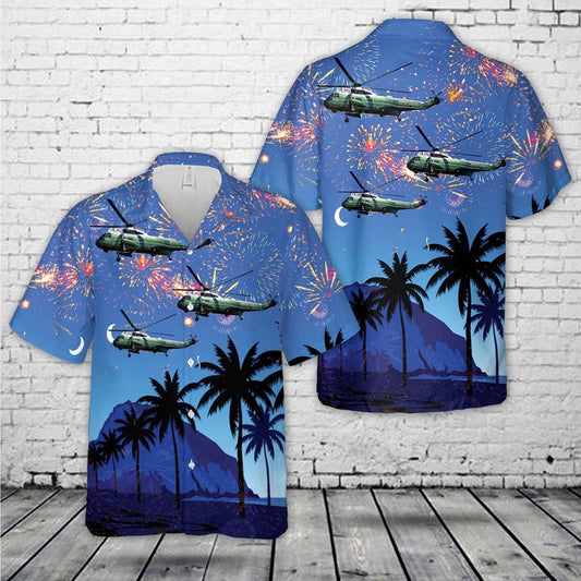 Navy Hawaiian Shirt, Us Marines Sikorsky Vh-3D Sea Kings, 4Th Of July Hawaiian Shirt, Navy Shirts Mens
