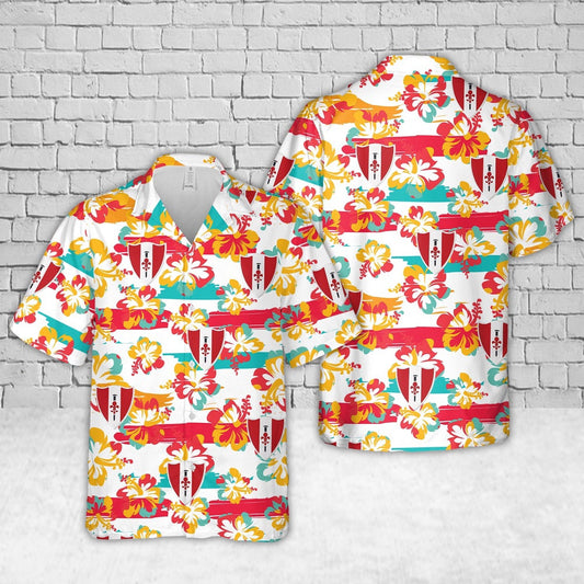 Navy Hawaiian Shirt, Us Navy 46Th Engineer Battalion Steel Spike Hawaiian Shirt, Navy Shirts Mens