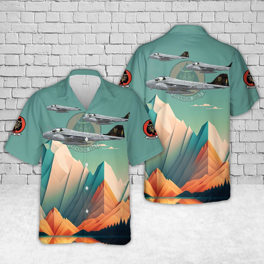 Navy Hawaiian Shirt, Us Navy A-6E Va-196 Main Battery Hawaiian Shirt, Navy Shirts Mens