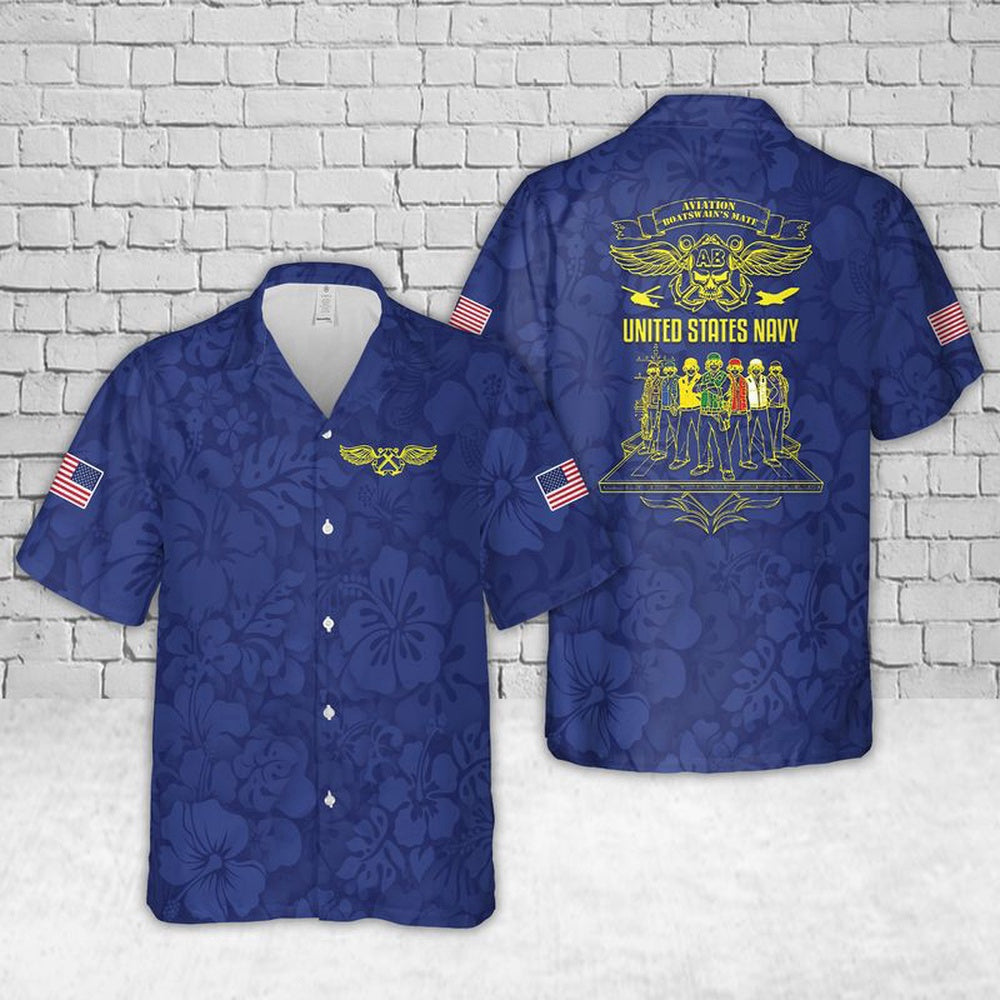 Navy Hawaiian Shirt, Us Navy Ab Hawaiian Shirt, Navy Shirts Mens