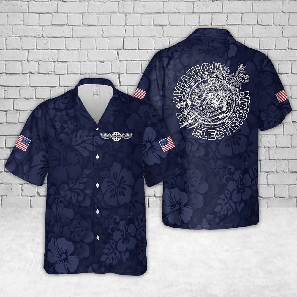 Navy Hawaiian Shirt, Us Navy Ae Hawaiian Shirt, Navy Shirts Mens