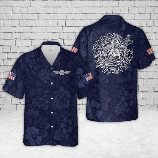 Navy Hawaiian Shirt, Us Navy Ae Hawaiian Shirt, Navy Shirts Mens