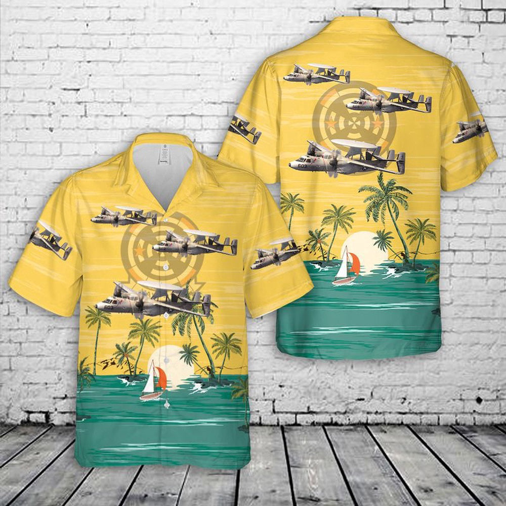 Navy Hawaiian Shirt, Us Navy Airborne Command &Amp Control Squadron 124 (Vaw-124) Bear Aces Hawaiian Shirt, Navy Shirts Mens