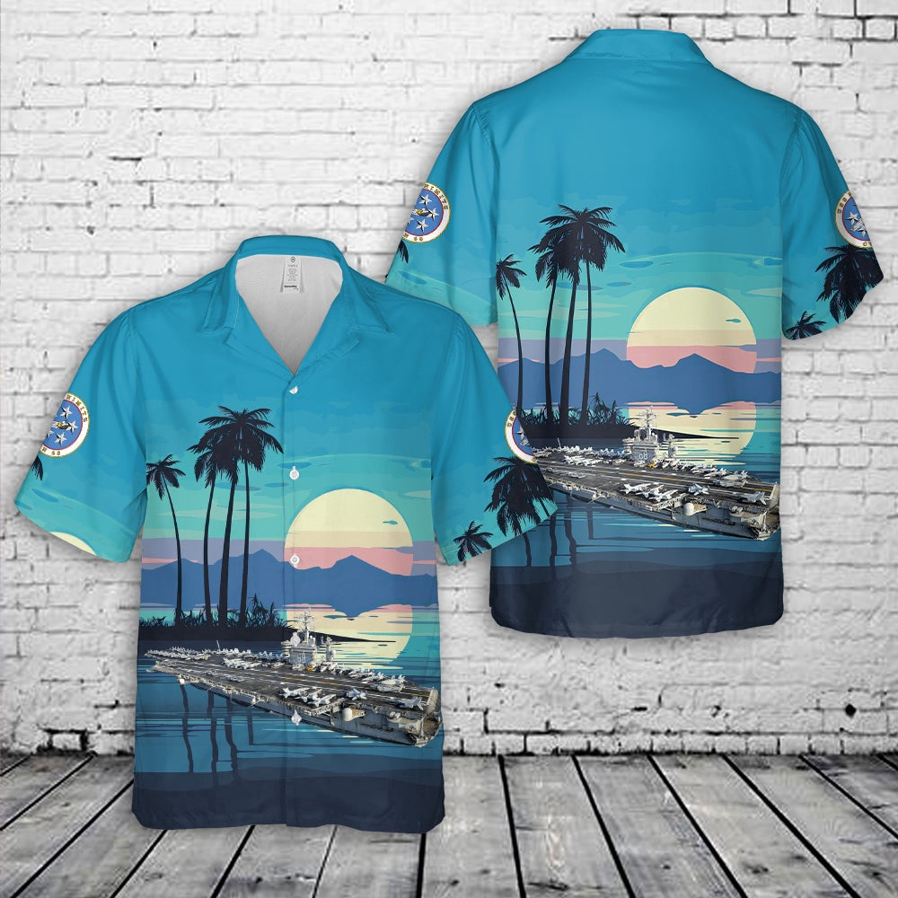 Navy Hawaiian Shirt, Us Navy Aircraft Carrier Cvn 68 Uss Nimitz Hawaiian Shirt, Navy Shirts Mens