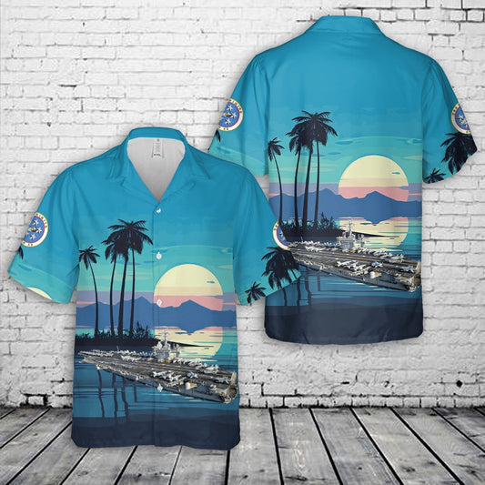 Navy Hawaiian Shirt, Us Navy Aircraft Carrier Cvn 68 Uss Nimitz Hawaiian Shirt, Navy Shirts Mens
