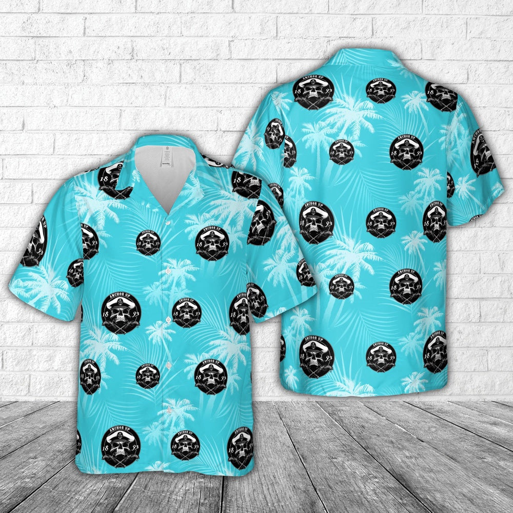 Navy Hawaiian Shirt, Us Navy Anchor Up 1893 Hawaiian Shirt, Navy Shirts Mens