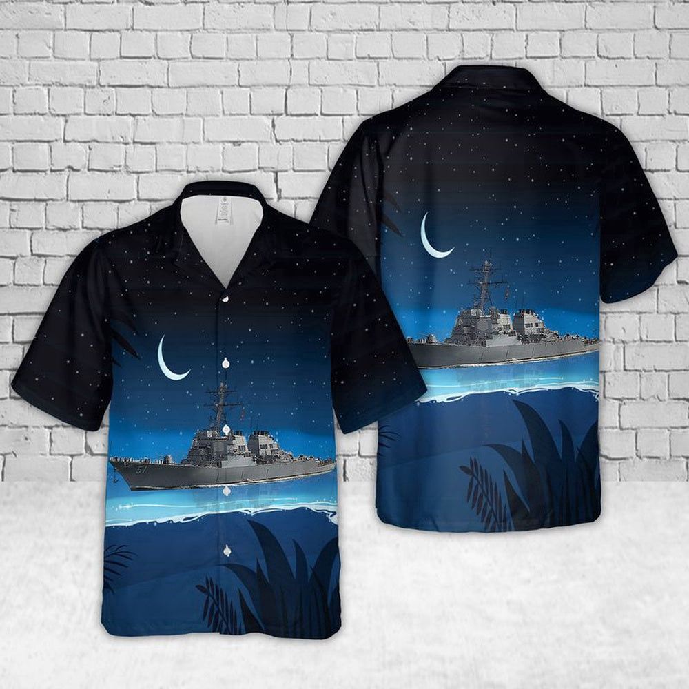 Navy Hawaiian Shirt, Us Navy Arleigh Burke-Class (Ddg 51) Destroyer Hawaiian Shirt, Navy Shirts Mens