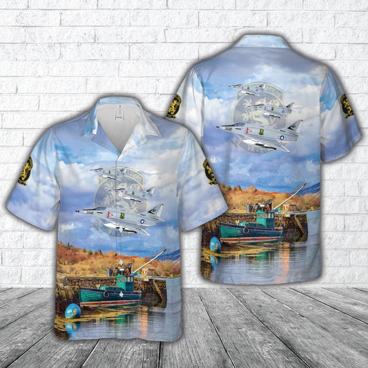 Navy Hawaiian Shirt, Us Navy Attack Squadron 212 (Va-212) Rampant Raiders A-4F Hawaiian Shirt, Navy Shirts Mens
