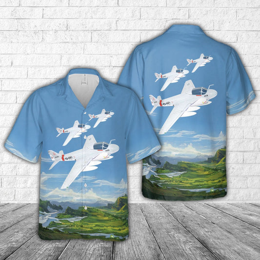 Navy Hawaiian Shirt, Us Navy Attack Squadron Va-304 Firebirds Ka-6D Hawaiian Shirt, Navy Shirts Mens