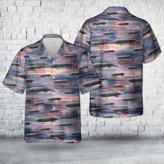 Navy Hawaiian Shirt, Us Navy B-Class Blimp Hawaiian Shirt, Navy Shirts Mens