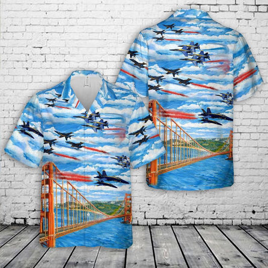 Navy Hawaiian Shirt, Us Navy Blue Angels 4Th Of July Hawaiian Shirt, Navy Shirts Mens