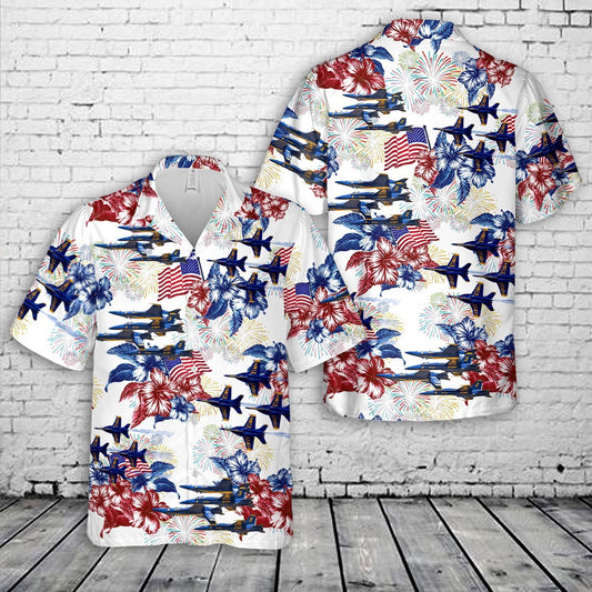 Navy Hawaiian Shirt, Us Navy Blue Angels F18 Hornet , 4Th Of July Hawaiian Shirt, Navy Shirts Mens