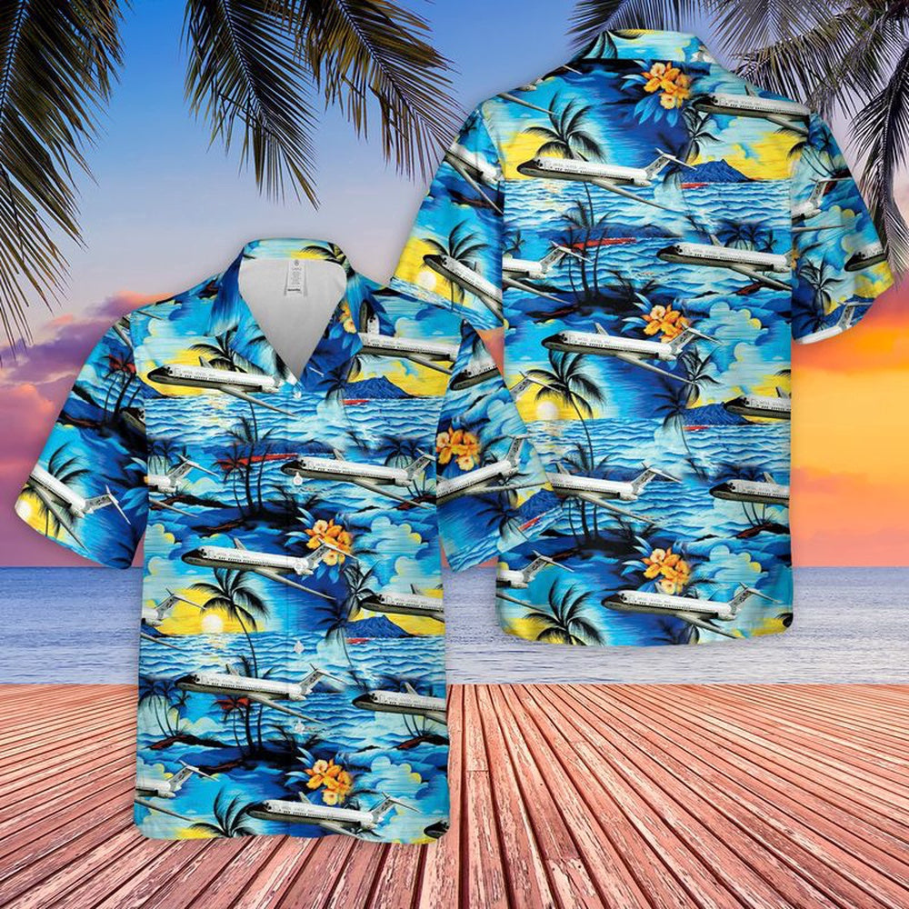Navy Hawaiian Shirt, Us Navy C-9B Skytrain Ii Hawaiian Shirt, Navy Shirts Mens