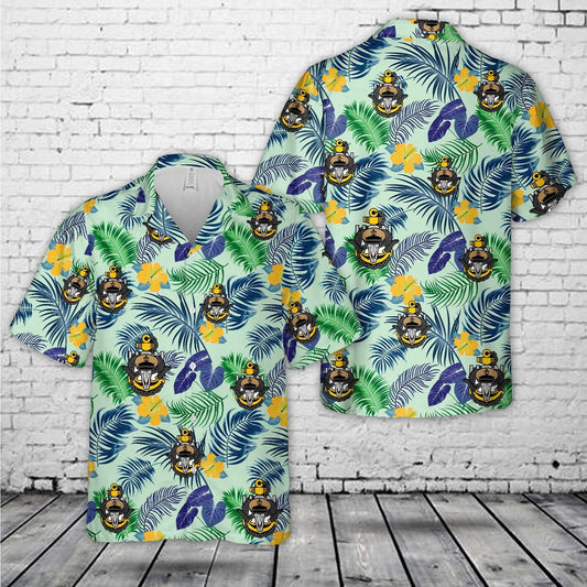 Navy Hawaiian Shirt, Us Navy Chief With Goat Skull Anchor Hawaiian Shirt, Navy Shirts Mens