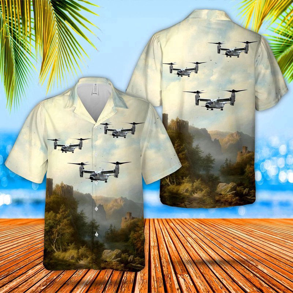Navy Hawaiian Shirt, Us Navy Cmv-22B Osprey Hawaiian Shirt, Navy Shirts Mens