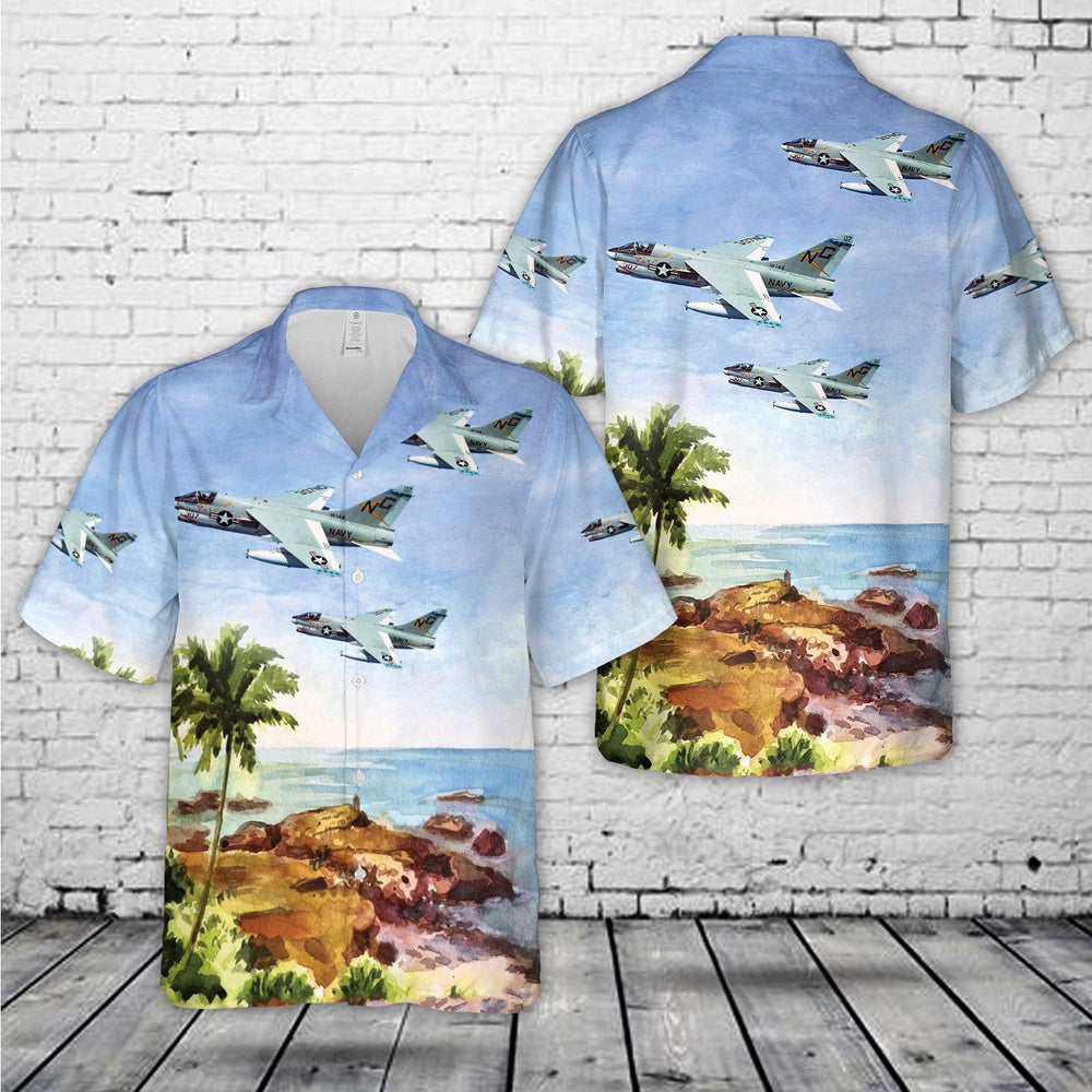 Navy Hawaiian Shirt, Us Navy Corsair Ii (Buno 156863) Of Attack Squadron 146 (Va-146) Blue Diamonds Hawaiian Shirt, Navy Shirts Mens