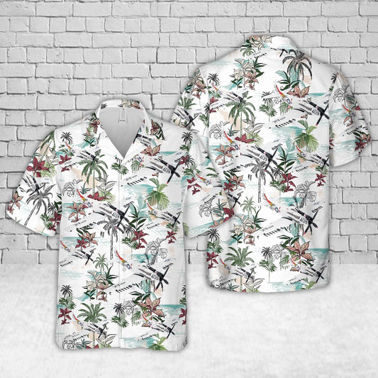 Navy Hawaiian Shirt, Us Navy Douglas A-1 Skyraider Papoose Flight Hawaiian Shirt, Navy Shirts Mens