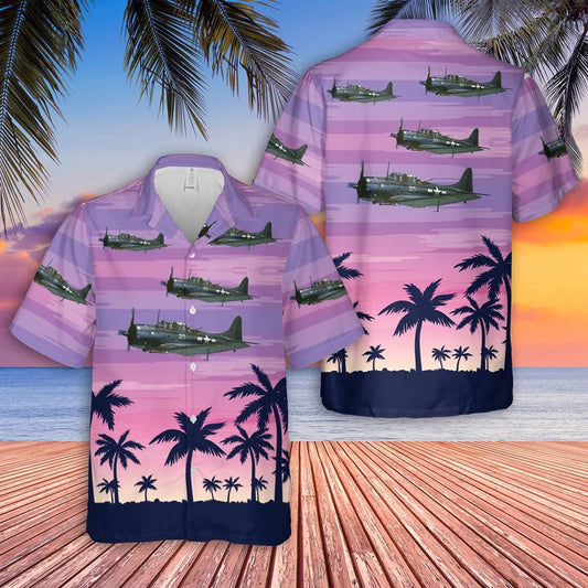 Navy Hawaiian Shirt, Us Navy Douglas Sbd Dauntless Of World War 2 Hawaiian Shirt, Navy Shirts Mens