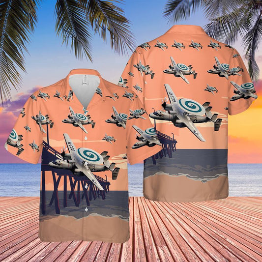 Navy Hawaiian Shirt, Us Navy E-2C Hawkeye Of Vaw-123 Screwtops Hawaiian Shirt, Navy Shirts Mens