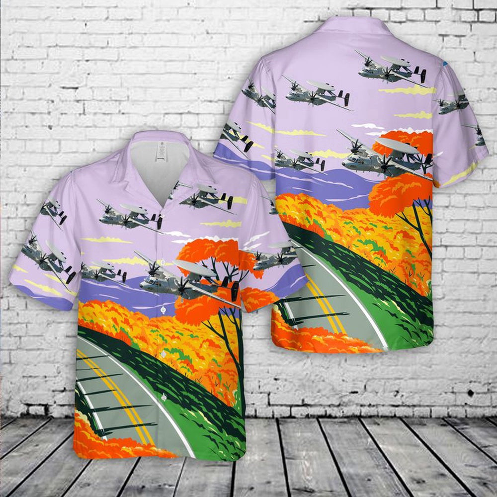 Navy Hawaiian Shirt, Us Navy E-2D Of Vaw-125 Tigertails Hawaiian Shirt, Navy Shirts Mens