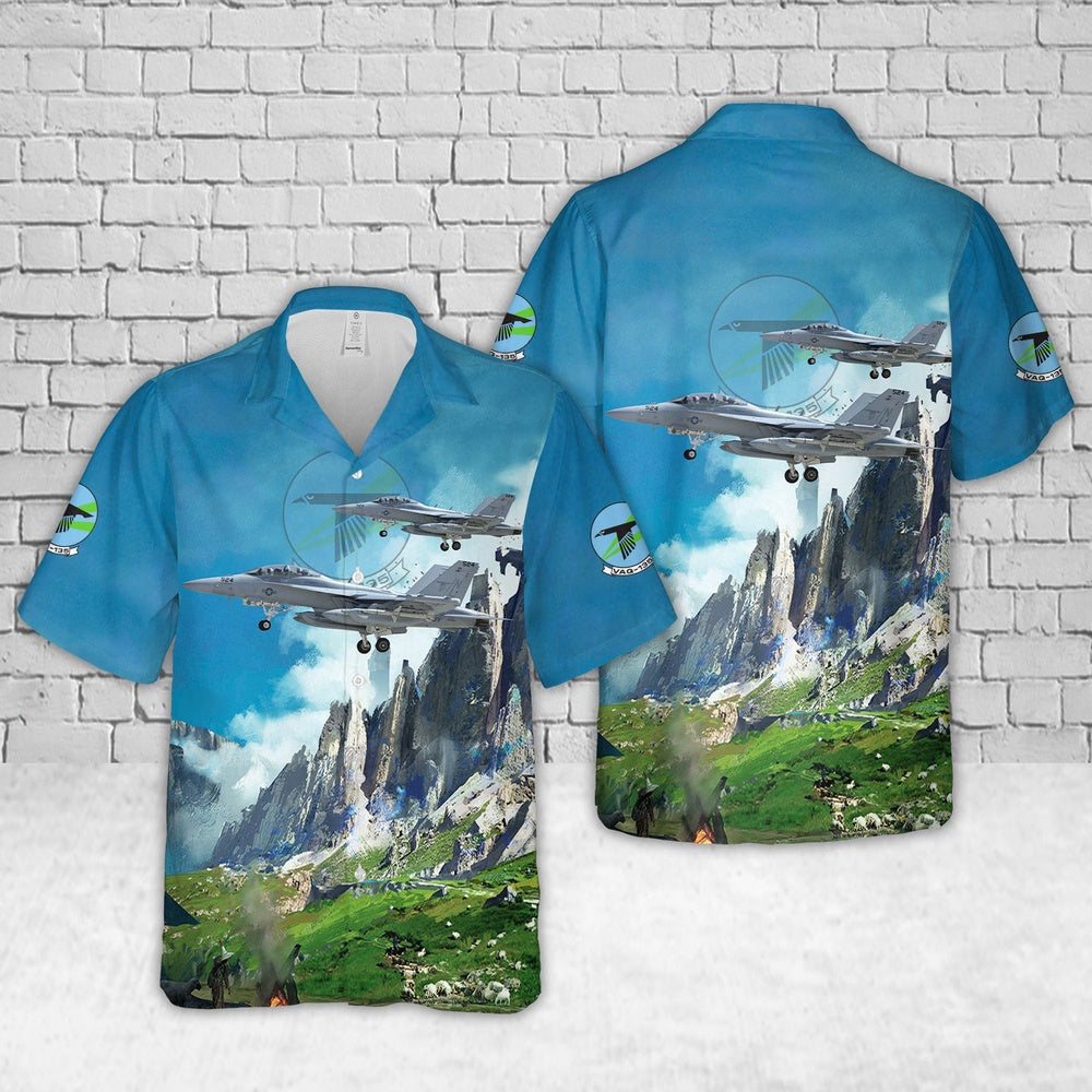 Navy Hawaiian Shirt, Us Navy Ea-18G Growler Of Vaq-135 Black Ravens Hawaiian Shirt, Navy Shirts Mens
