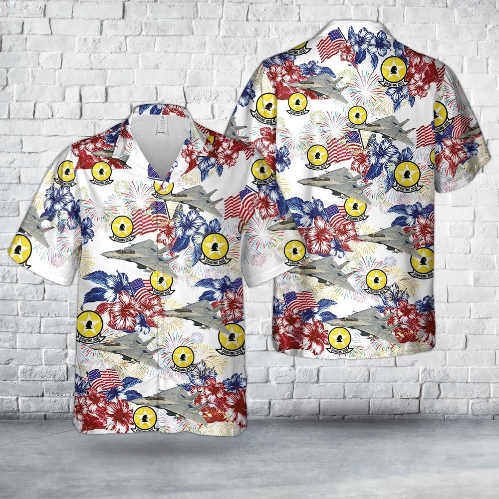 Navy Hawaiian Shirt, Us Navy F-14A Tomcat Of Vf-202 Superheats, 4Th Of July Hawaiian Shirt, Navy Shirts Mens