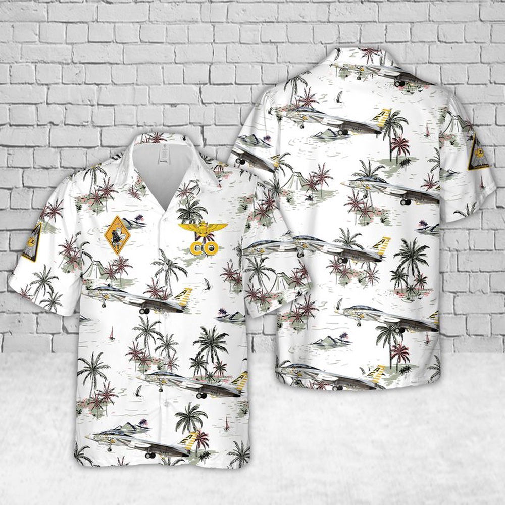 Navy Hawaiian Shirt, Us Navy F-14 Tomcat Aircraft Of Vf-142 The Ghostriders Hawaiian Shirt, Navy Shirts Mens