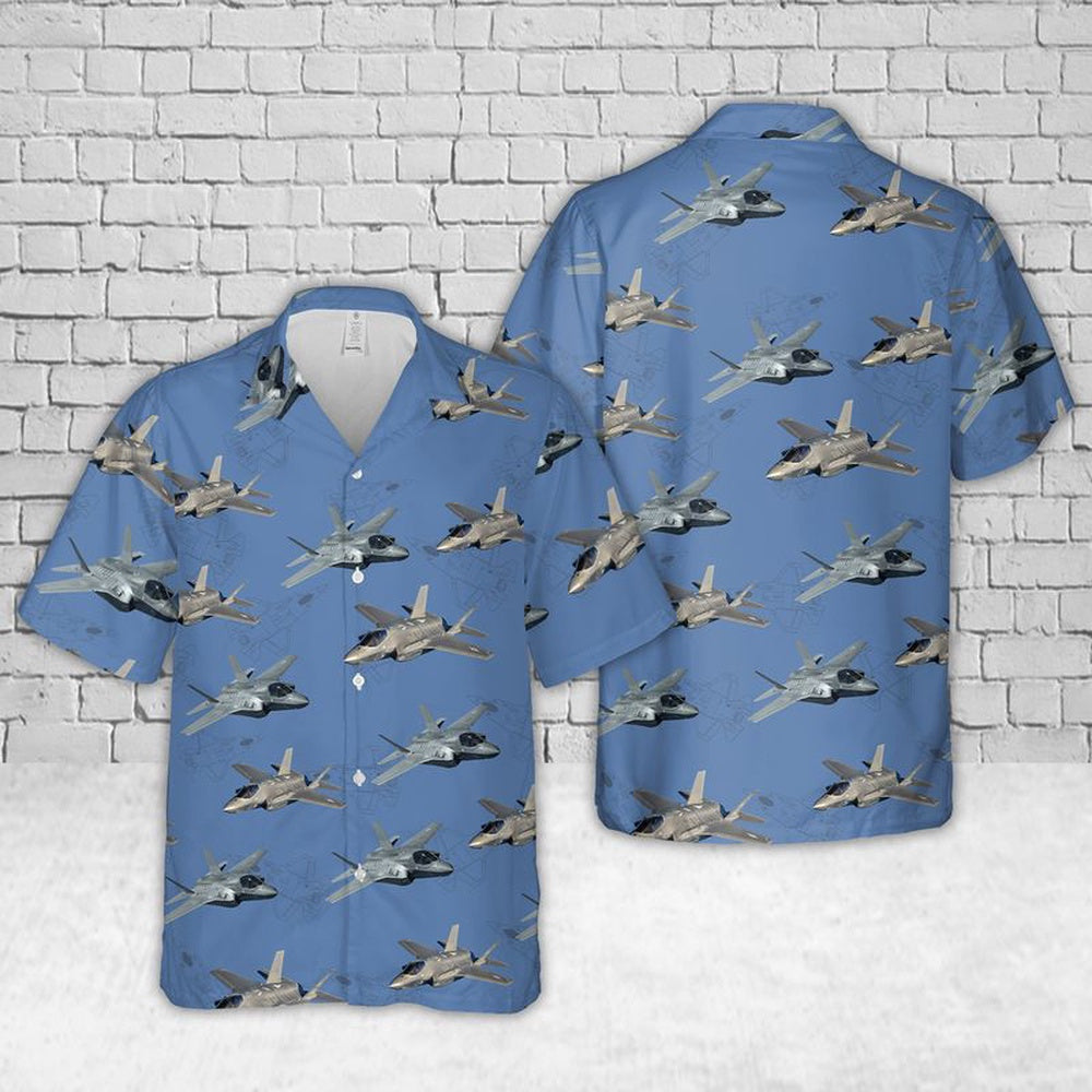 Navy Hawaiian Shirt, Us Navy F-35 Lightning Ii Hawaiian Shirt, Navy Shirts Mens