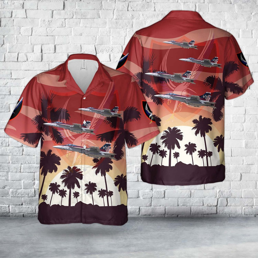 Navy Hawaiian Shirt, Us Navy Fa-18E Super Hornet Of Vfa-136 Knighthawks Hawaiian Shirt, Navy Shirts Mens