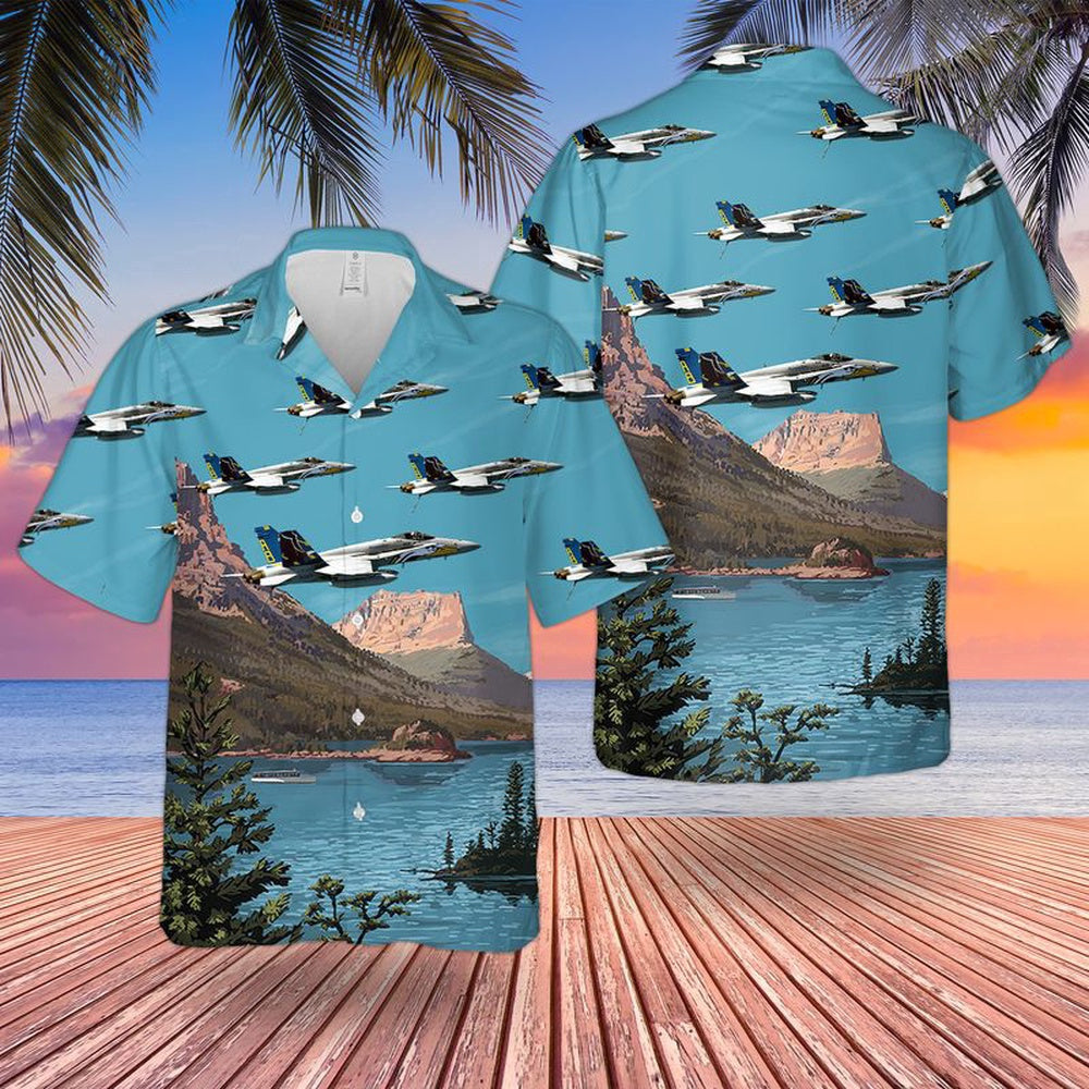 Navy Hawaiian Shirt, Us Navy Fa-18 Hornet Of Vfa-82 Marauders Hawaiian Shirt, Navy Shirts Mens