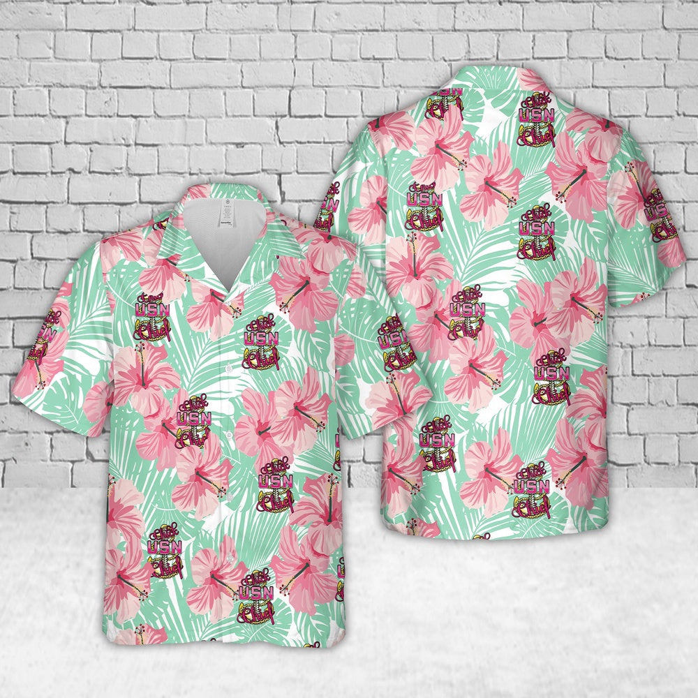 Navy Hawaiian Shirt, Us Navy Female Chick Chief Cpo Pink Hawaiian Shirt, Navy Shirts Mens