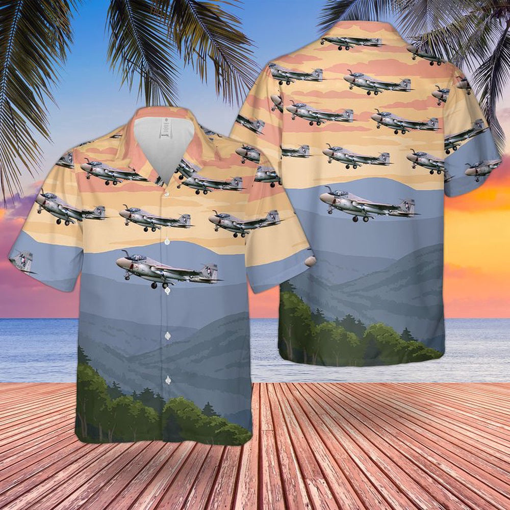 Navy Hawaiian Shirt, Us Navy Grumman A-6E Intruder From Va-34 Hawaiian Shirt, Navy Shirts Mens