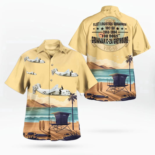 Navy Hawaiian Shirt, Us Navy Grumman C-2A-05-Gr Greyhound Of Vrc-50 Foo Dogs Hawaiian Shirt, Navy Shirts Mens