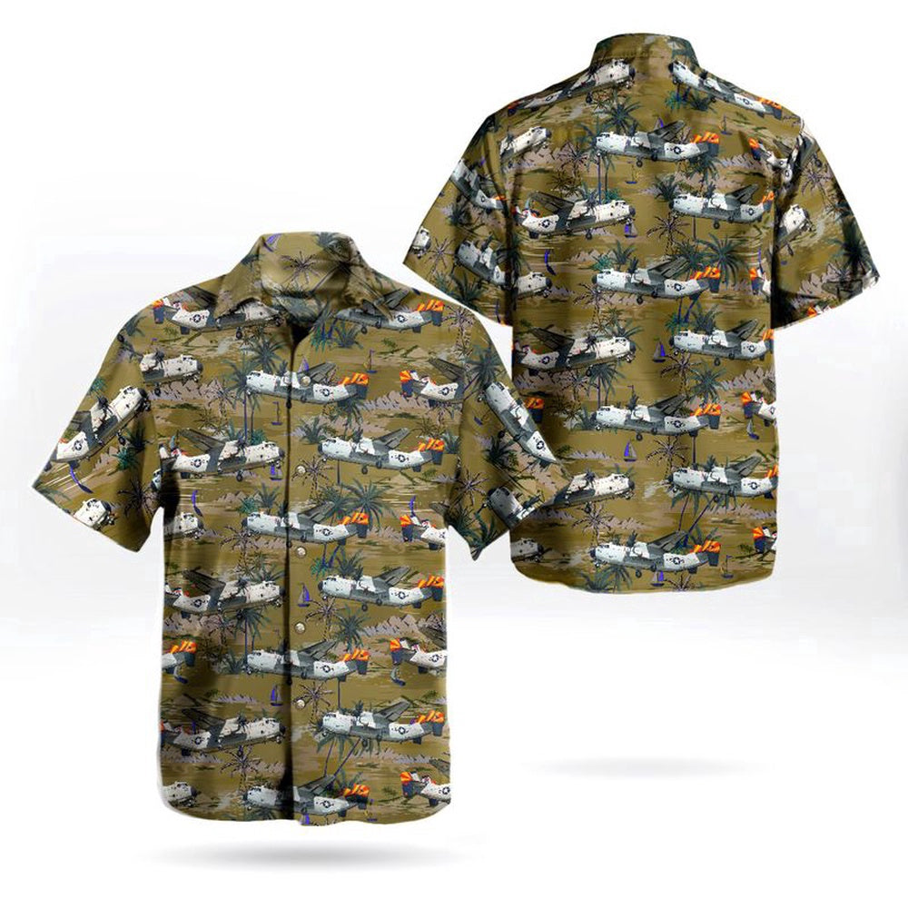 Navy Hawaiian Shirt, Us Navy Grumman C-2A Greyhound (G-123) Of Vrc-40 Rawhides Hawaiian Shirt, Navy Shirts Mens