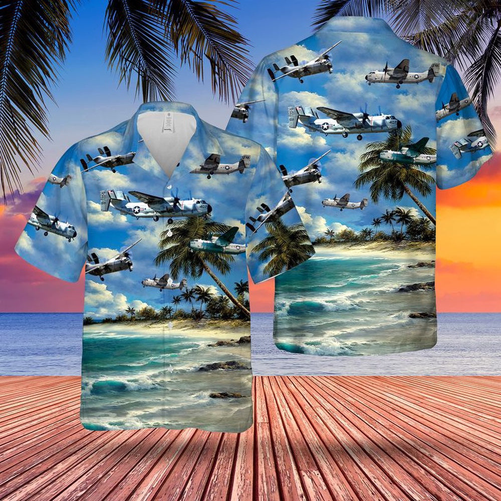 Navy Hawaiian Shirt, Us Navy Grumman C-2A Greyhound Vrc-50 (Foo Dogs) Hawaiian Shirt, Navy Shirts Mens
