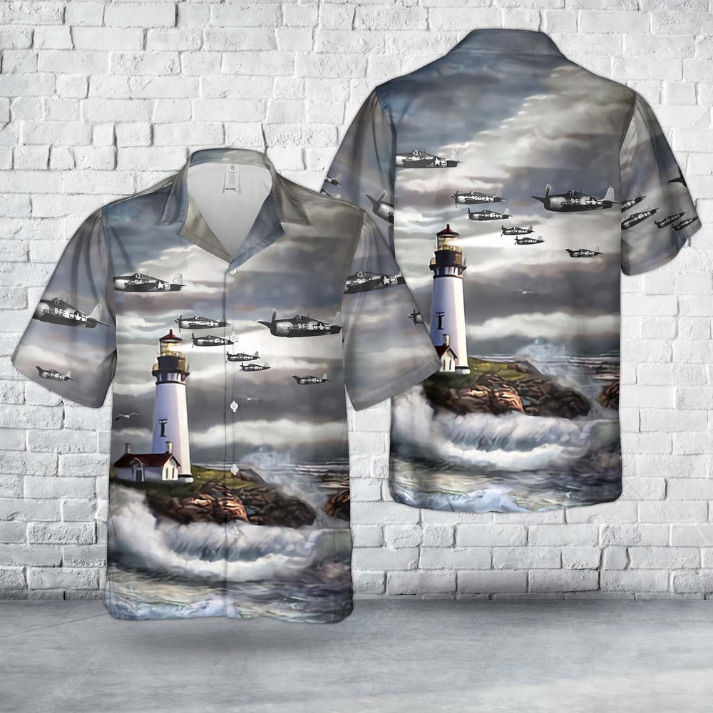 Navy Hawaiian Shirt, Us Navy Grumman F6F-3 Hellcats Of Fighting Squadron 8 Vf-8 (1943-1945) Hellcats Hawaiian Shirt, Navy Shirts Mens