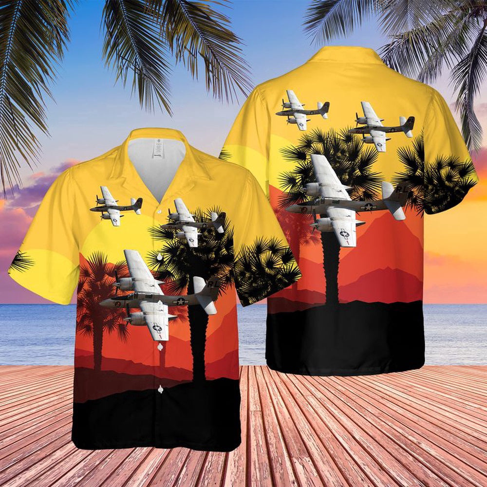 Navy Hawaiian Shirt, Us Navy Grumman F7F Tigercat Hawaiian Shirt, Navy Shirts Mens