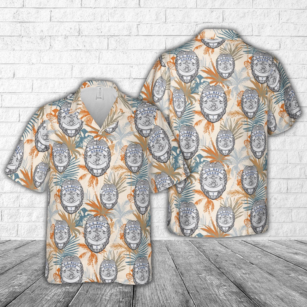 Navy Hawaiian Shirt, Us Navy Guard Badge Hawaiian Shirt, Navy Shirts Mens