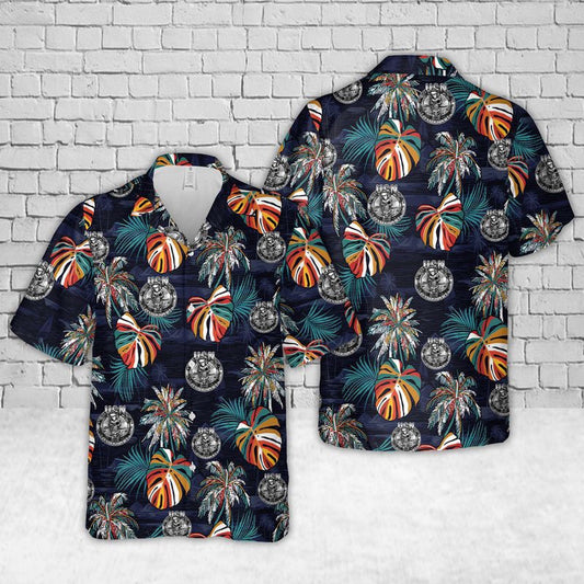 Navy Hawaiian Shirt, Us Navy Gunner'S Mates Skull Hawaiian Shirt, Navy Shirts Mens