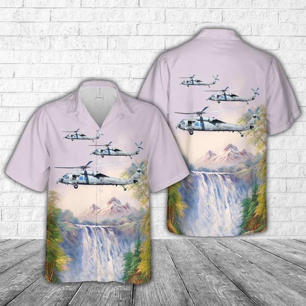 Navy Hawaiian Shirt, Us Navy Knight Hawk Helicopter Hawaiian Shirt, Navy Shirts Mens