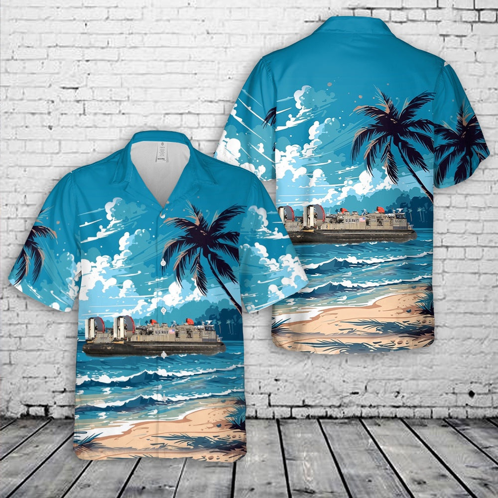 Navy Hawaiian Shirt, Us Navy Landing Craft Air Cushion Lcac-2 Hawaiian Shirt, Navy Shirts Mens