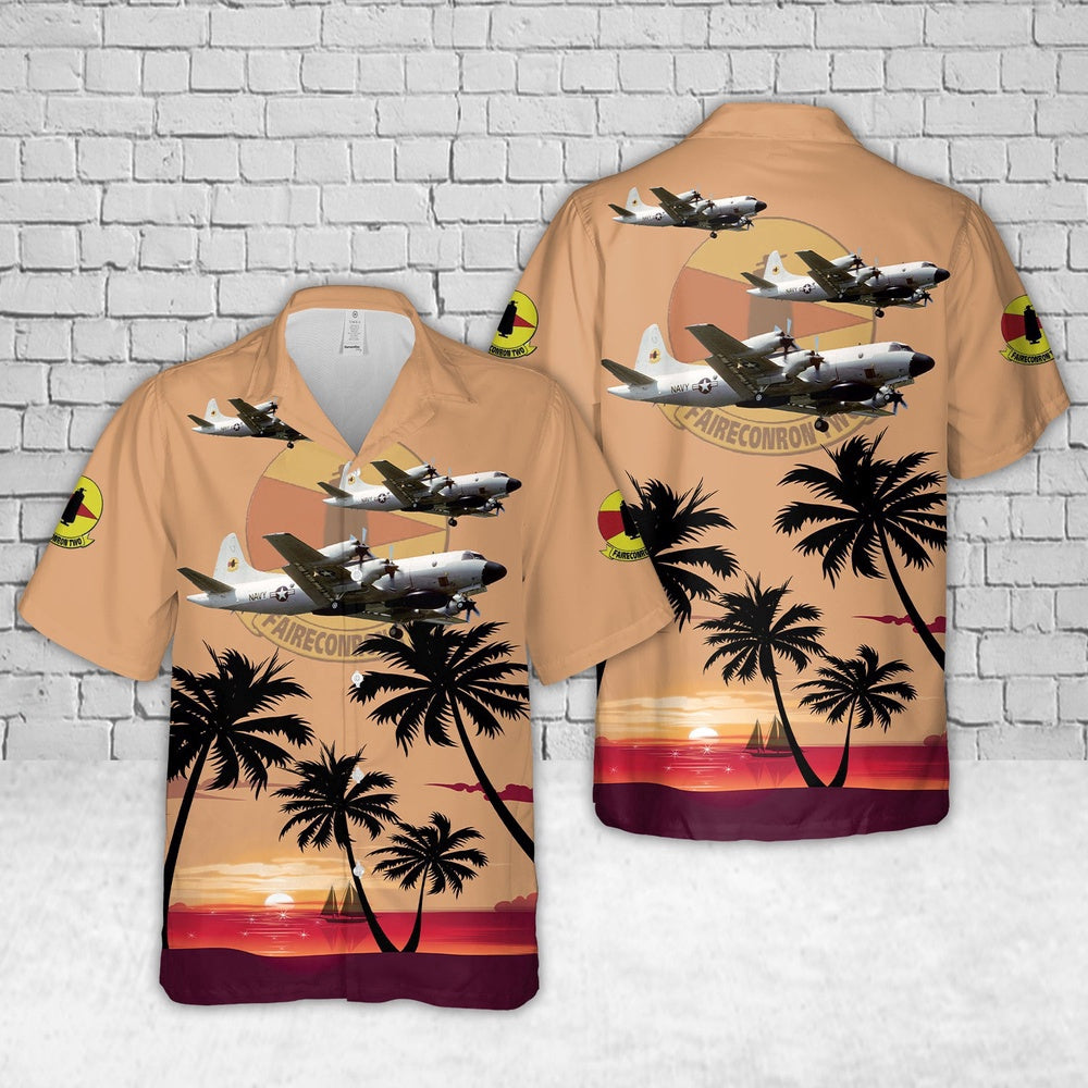Navy Hawaiian Shirt, Us Navy Lockheed Ep-3E Orion (Aries) Of Vq-2 Hawaiian Shirt, Navy Shirts Mens