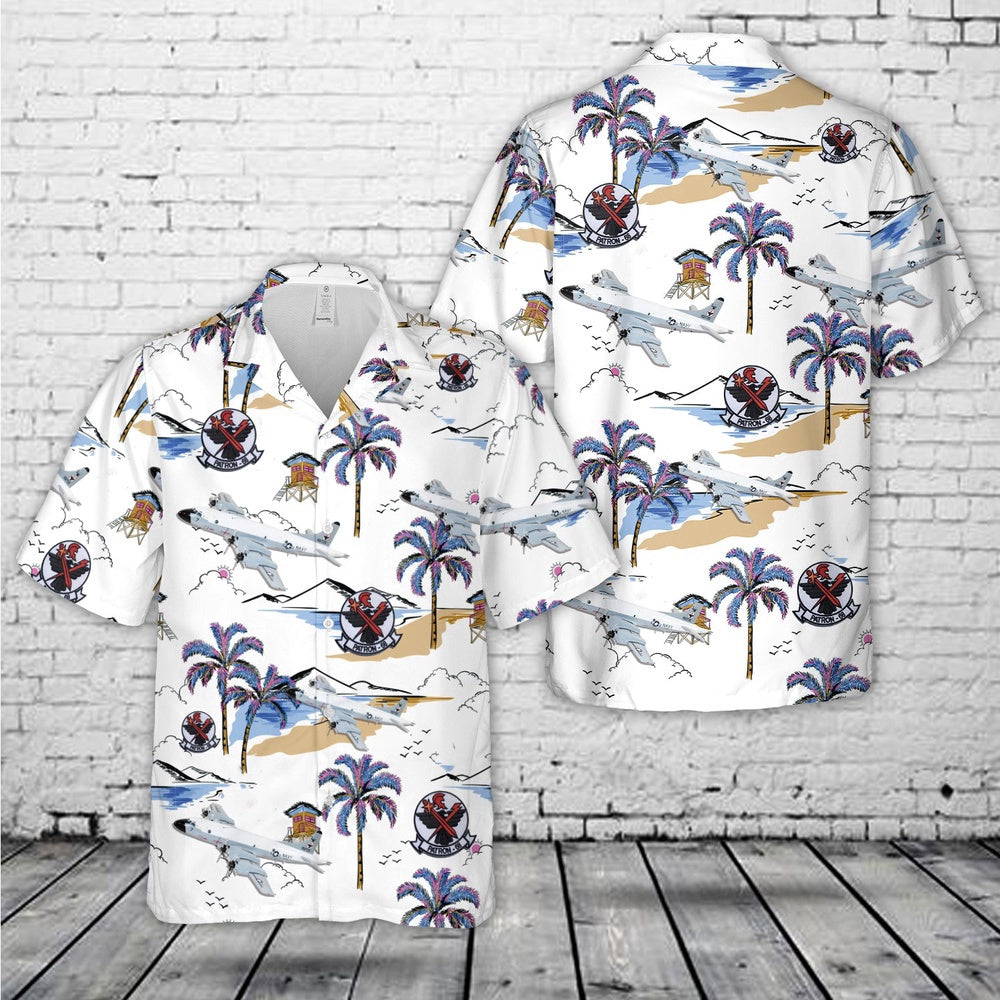 Navy Hawaiian Shirt, Us Navy Lockheed Martin P-3B Orion, Vp-68 Blackhawks Hawaiian Shirt, Navy Shirts Mens