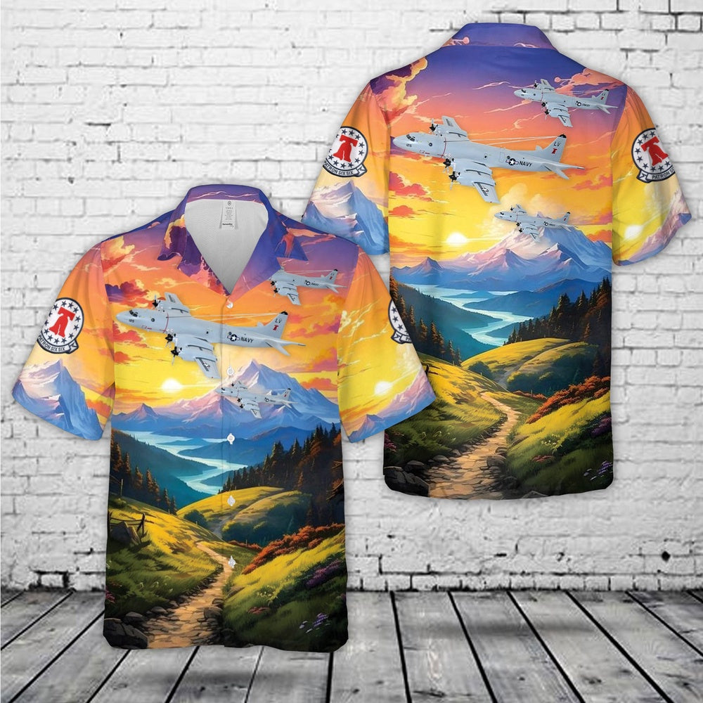 Navy Hawaiian Shirt, Us Navy Lockheed Martin P-3C Orion, Vp-66 Liberty Bells (2005) Hawaiian Shirt, Navy Shirts Mens