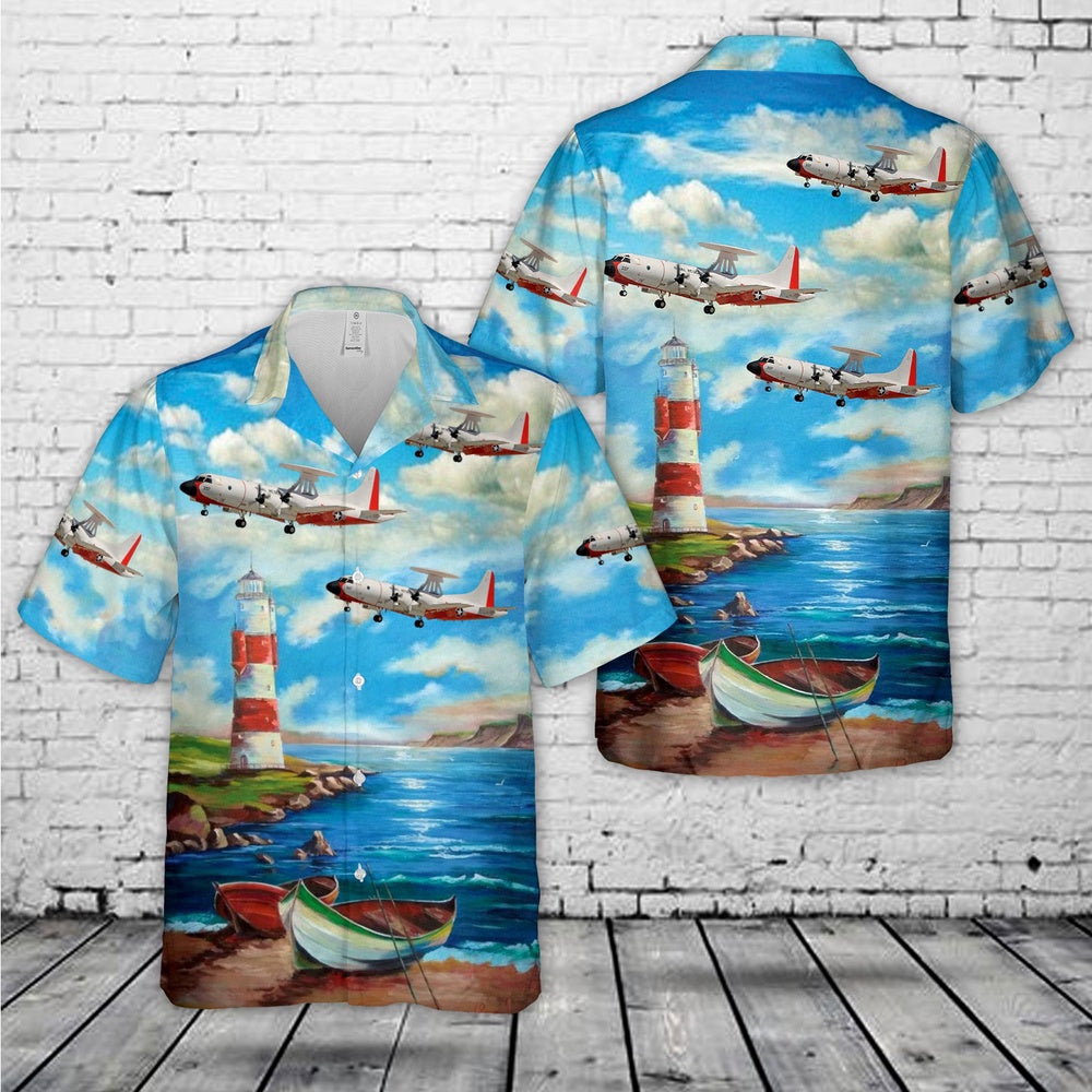 Navy Hawaiian Shirt, Us Navy Lockheed Np-3C Orion Hawaiian Shirt, Navy Shirts Mens