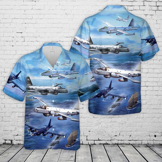 Navy Hawaiian Shirt, Us Navy Lockheed P-2 Neptune Hawaiian Shirt, Navy Shirts Mens