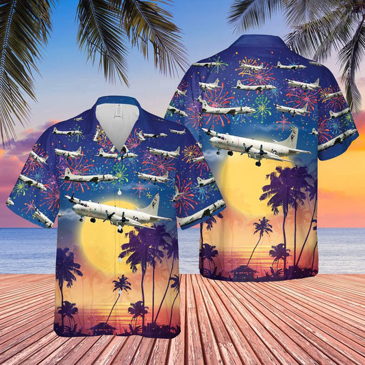 Navy Hawaiian Shirt, Us Navy Lockheed P-3 Orion 4Th Of July Hawaiian Shirt, Navy Shirts Mens