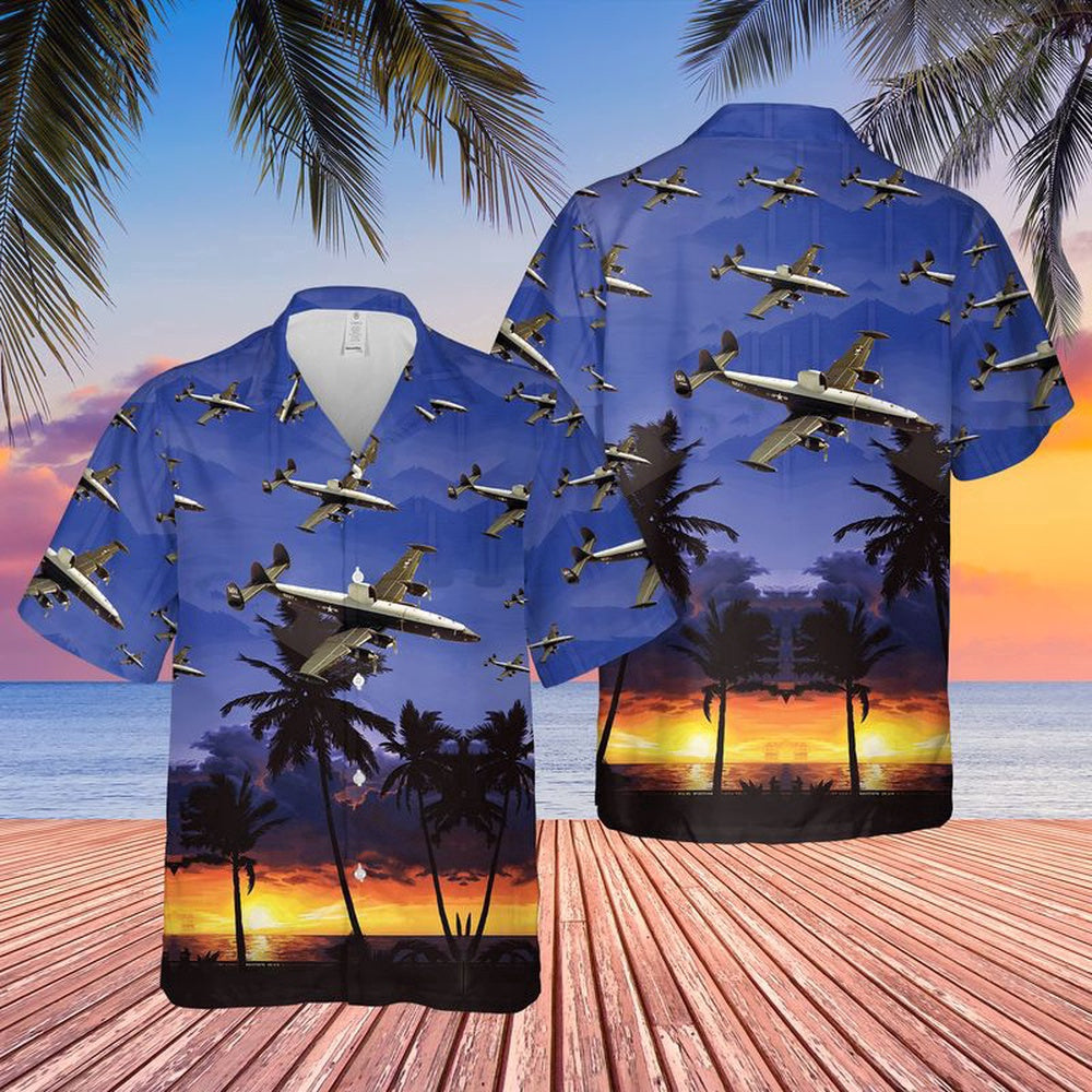 Navy Hawaiian Shirt, Us Navy Lockheed Wc-121N Of Vw-4 Hurricane Hunters Hawaiian Shirt, Navy Shirts Mens