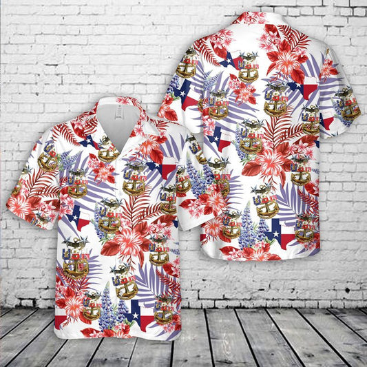 Navy Hawaiian Shirt, Us Navy Master Chief Texas Style Anchor Hawaiian Shirt, Navy Shirts Mens