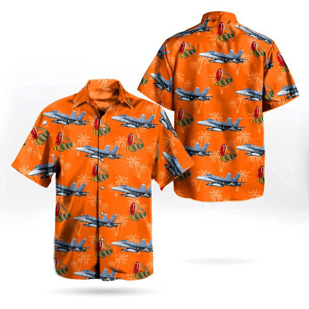 Navy Hawaiian Shirt, Us Navy Mcdonnell Douglas Fa-18C Hornet Of Vfa-204 River Rattlers Hawaiian Shirt, Navy Shirts Mens